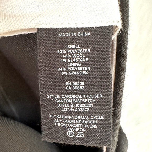 Theory Cardinal Trouser Canton Bistretch Black Dress Pants Front Seam Size 6 - Picture 8 of 10